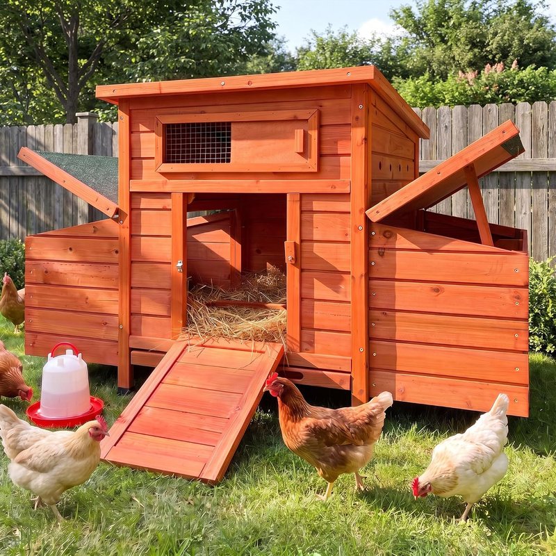 Larger coop, 4–5 hens